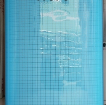 Decal kiếng ô PF01-3 ( caro xanh biển)