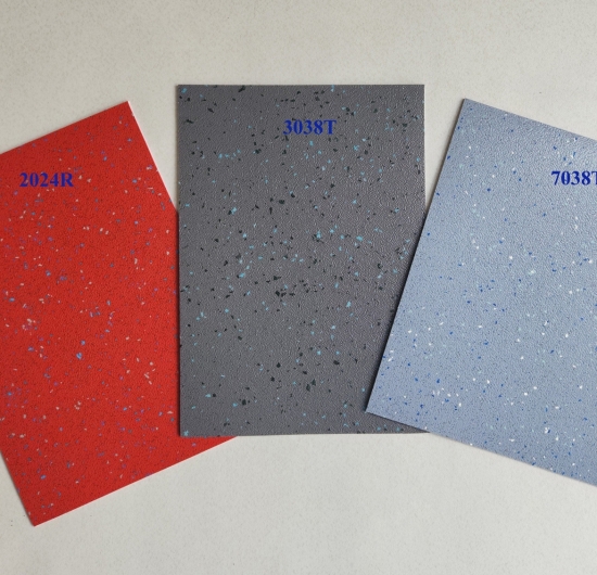 Trải sàn PVC đế nỉ  2024R ( mè đá đỏ tươi có kim tuyến )