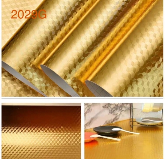 Decal dán bếp ( giả kim loại vàng) 2029G 