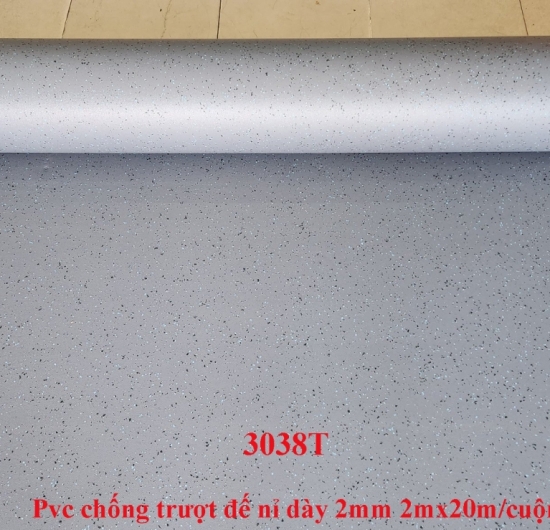 Trải sàn PVC đế nỉ  3038T ( mè đá xám đậm có kim tuyến )