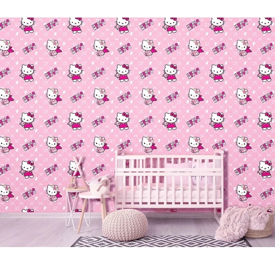 Decal tường hoa văn 0.9m 5297 ( kitty hồng)