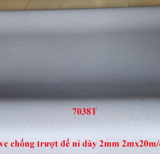 Trải sàn PVC đế nỉ  7038T ( mè đá xám lợt có kim tuyến )
