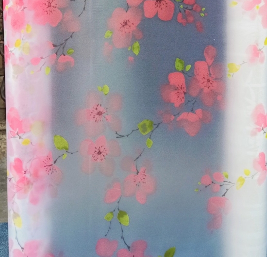 Decal kiếng hoa văn 9540/E841 (Hoa đào đỏ)
